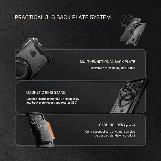 Tilta Khronos Case Compatible with iPhone 17 Pro Max - Space Gray | Snap in Design | Locking Clamp for Secure Mounting | Passthrough Power | Works with Focus Handles, Cooling Modules, Filters