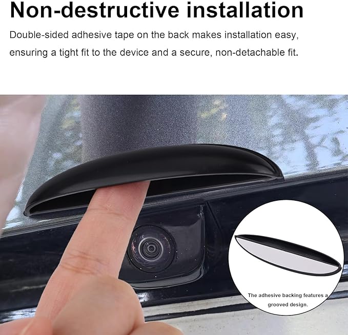 2pcs Backup Rear Camera Protective Cover, Car Rear View Camera Rain Shield Stickers Anti-Rain Protector Car Exterior Accessories for Blocking Rainwater and Clearer Reversing View (Black)