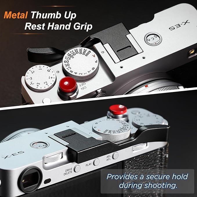 Haoge Metal Thumb Up Grip for Fujifilm XE5 Camera Digital AccessoriesTHB-XE5-B Hot Shoe Thumb Up Rest Support Handgrip Black