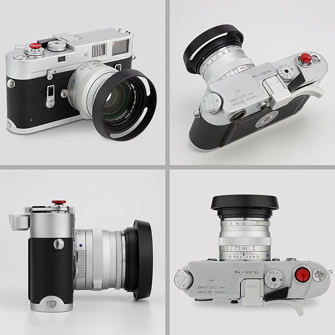 Haoge LH-ZV05 Round Metal Lens Hood for Carl Zeiss Biogon T* 2/35 35mm f2 ZM, C Biogon T* 2.8/35 35mm f2.8 ZM, Planar T* 2/50 50mm f2 ZM; Voigtlander NOKTON Classic 35mm f1.4 VM, 40mm f1.4 VM as LH-6