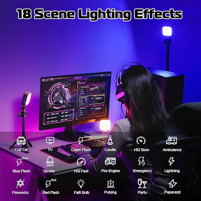 Ulanzi U60 RGB Video Light, Portable LED Camera Light with 360° Color CRI≥95 2500-9000K Dimmable Panel Lamp,2500mAh LED Panel Photography Lighting w Quick Release Cold Shoe Adapter and Clip-Black