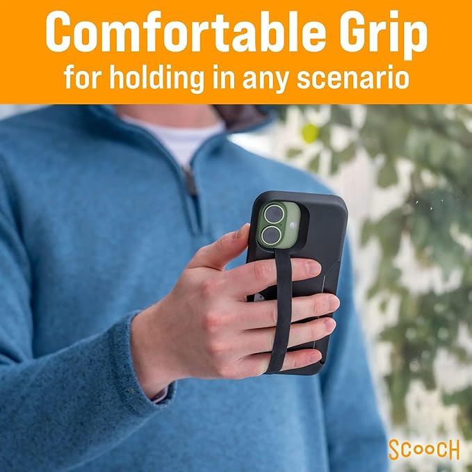 Scooch Bandmate, Elastic Flexible Phone Strap, Universal Slim Hand Finger Grip, Non-Slip Cell Phone Holder, Fits All Phone Cases, 5 Pack