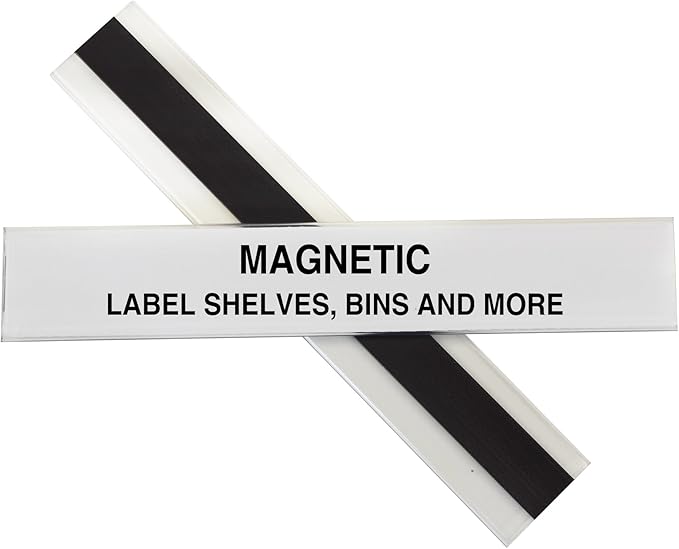 C-Line HOL-DEX Magnetic Shelf/Bin Label Holders, 1 x 6 Inches, 10 per Box (87227)