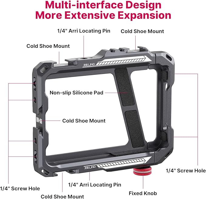 Ulanzi PT-3 Triple Cold Shoe Gimbal Microphone Mount Extenstion Bar + ULANZI Smartphone Video Rig with Handles