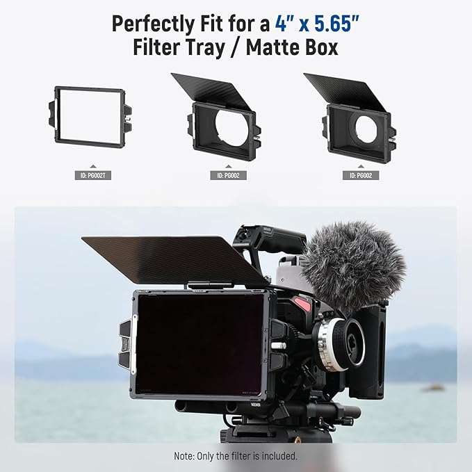 NEEWER ND2.1 (7 Stops) Square ND Filter, 4"x5.65" Dual Sided 30 Multi Nano Coated Cinema Neutral Density Filter for NEEWER Matte Box Compatible with Tilta Compatible with SmallRig