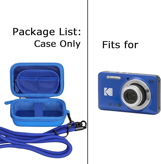 Tourmate Hard Storage Case for Digital KODAK PIXPRO FZ55/ FZ45/ FZ43/ FZ53 Camera,Travel Case for KODAK Friendly Zoom FZ41/FZ243/FZ245/FZ255/KODAK EKTAR H35N/H35(Only Box) (PU, Blue)