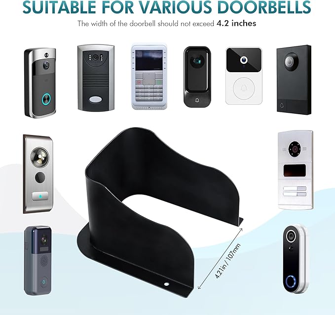 Ring Doorbell Cover Weatherproof, Large Metal Ring Doorbell Protector, Access Control Rain Cover, Outdoor Keypad Cover Protector, Ring Video Doorbell Waterproof Cover, Camera Doorbell Cover Black