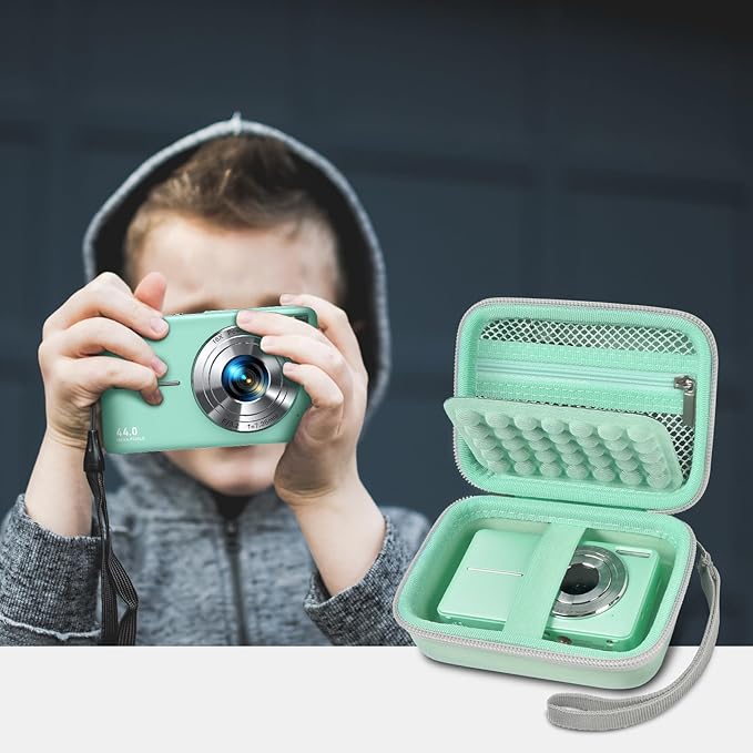 Digital Camera Case for CAMKORY/for Kodak Pixpro/for VAHOIALD/for Sony DSCW800 830/ for Canon PowerShot 180 190. Vlogging Cameras Storage Holder for Accessories (Box Only)-Green