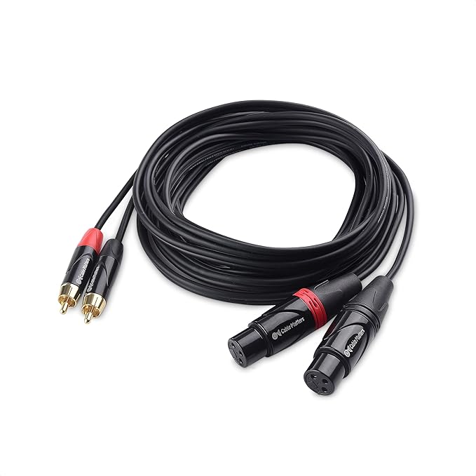 Cable Matters Dual XLR to RCA Cable - 10ft, Dual Female XLR to RCA Cable