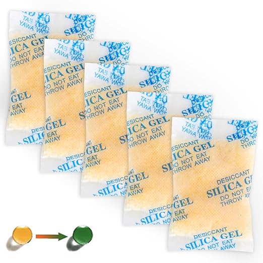 20 Pcs 50 Gram Silica Gel Packets, Fast Drying & Reusable Desiccant Packs, Non-Toxic Moisture Absorber for Food Storage, Electronics, Closet, 3D Printer, Books & Precision Instruments