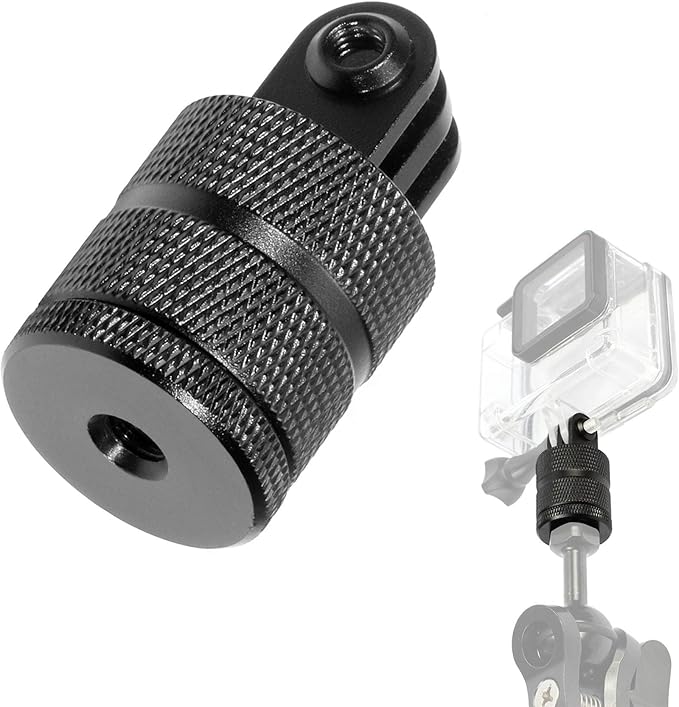 360 Degree Rotation Tripod Mount Adapter, Aluminum 1/4 inch 20 Camera Mount Adapter Compatible with GoPro 13/12 Black,Hero10/ 9/8/ 7/6/ 5/ Series,DJI, XiaoYi and Other Standard 1/4 Accessories