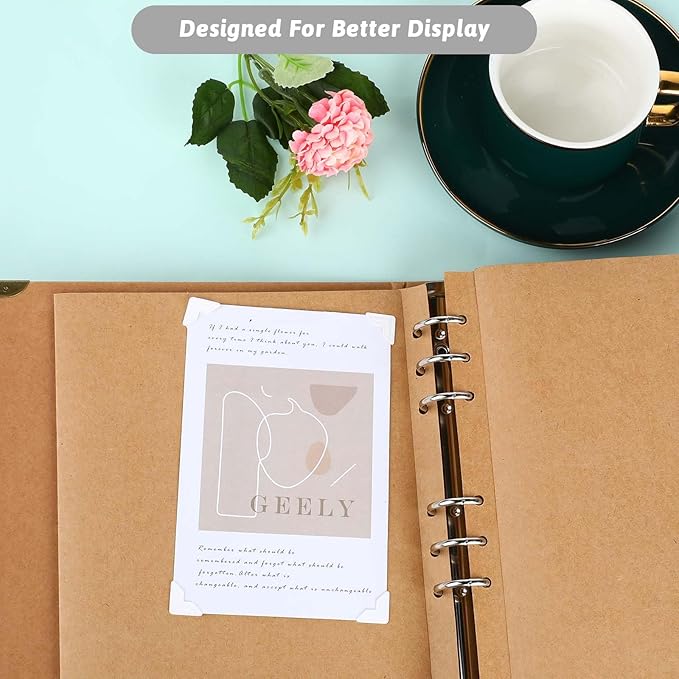 240 Pieces Photo Corners Self Adhesive Photo Corner Stickers, Scrapbook Picture Corners, Acid Free Self-Adhesive Photo Mounting Corners for DIY Scrapbooking Photo Album Journal Diary, 10 Sheets