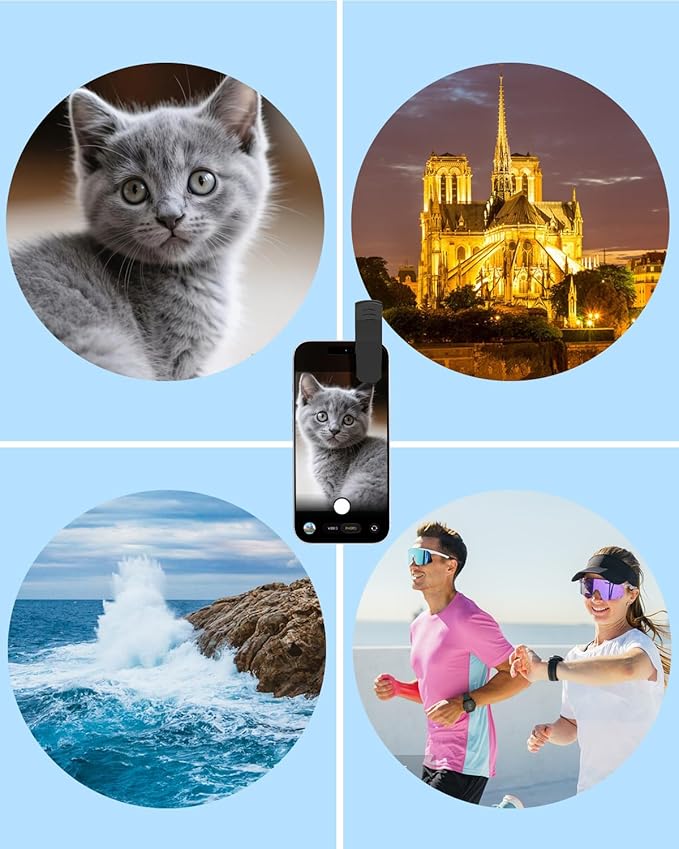 AMIR Phone Camera Lens, 0.45X Super Wide Angle Lens for iPhone Lens Kit, 15X Macro Clip-On 2 in 1 Professional Lens Kit for iPhone, Samsung, Google and Most of Android