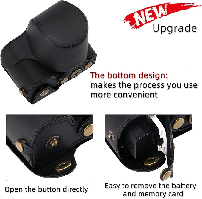 Hargedis XEVN for Sony ZV-E10 case,for Sony ZV-E10 case,Premium PU Full Body Leather Camera Case Bag for Sony Alpha ZV-E10 Fit 16-50mm Lens with Camera Shoulder Strap