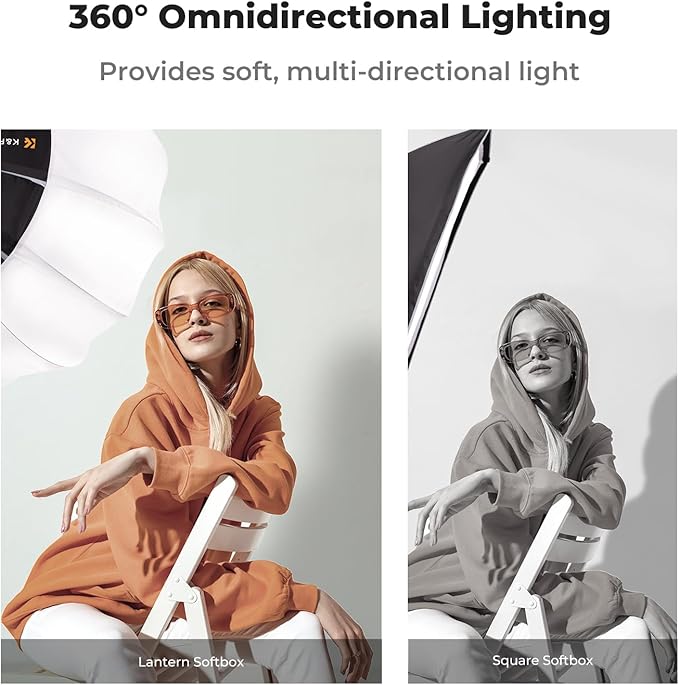 K&F CONCEPT 33.5"/85cm Softbox Lantern Soft Light Modifier, Quick Release Light Diffuser Softbox, Compatible with Bowens Mount, with Carrying Bag, for Photography Studio Speedlite Flash and Monolight