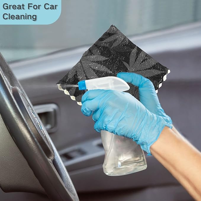 CaTaKu 6 Pack Marijuana Leaves Grey Kitchen Dish Cloths for Washing Dishes Cleaning Cloth Dish Towels Reusable Microfiber Washcloths Dish Rags for Kitchen