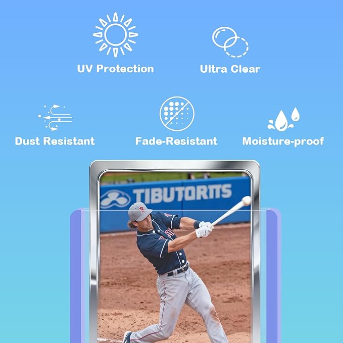 100ct Card Sleeves Hard Plastic - 100pt 3"x4" Trading Card Protector, Premium Card Sleeves, Clear Open-Top Card Sleeve Fits Thick Cards Such as Baseball, Soccer, Basketball, Hockey, Game Cards