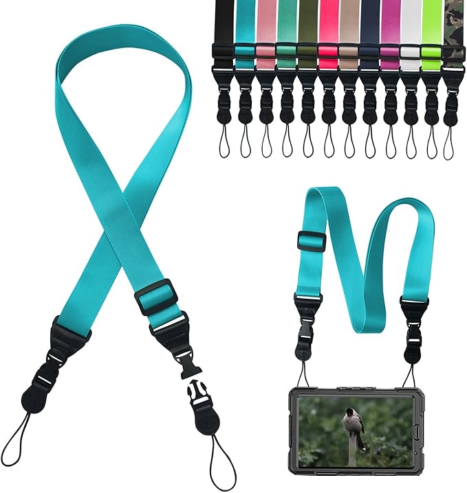 Adjustable Shoulder Strap:Comfortable iPad Strap Nylon Neck Lanyard for iPad/Samsung Tablet Case,Camera Binocular Crossbody Laptop Luggage Bag(Sky Blue)