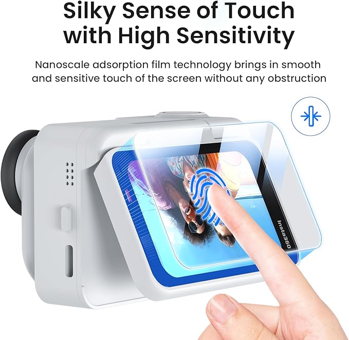 Silicone Protective Case for Insta 360 GO Ultra with 2Pcs HD Tempered Glass Screen Protectors and 2 Lens Films，Anti-Scratch Shockproof Full Body Skin for Insta360 GO Ultra Camera Accessories