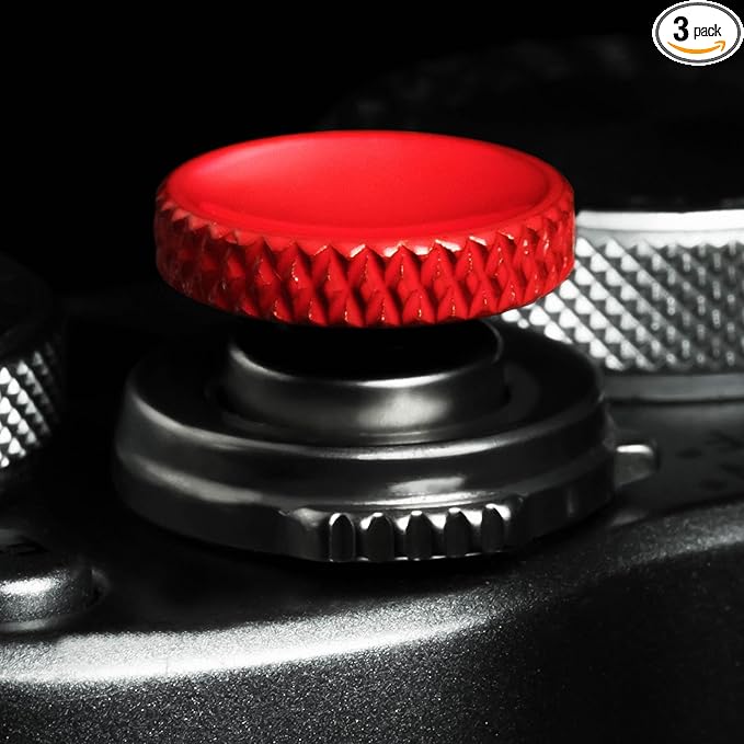 Fujifilm Camera Soft Release Button: 3 Pcs Shutter Button of Camera Accessories - Fuji Fujifilm X-M5 X-T5 X-T4 X-T3 X-T30 X-T30 II X-T20 X-PRO3 X100VI X100V X-E4 X-E3 (Red)