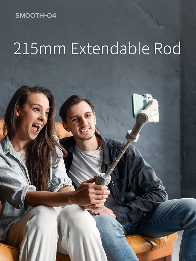 ZHIYUN Smooth Q4 Combo Gimbal Stabilizer, 3-Axis Smartphone Phone Gimbal, Built-in Extension Rod, Foldable and Portable, Android and iPhone Gimbal, Vlogging Stabilizer, TikTok YouTube Video