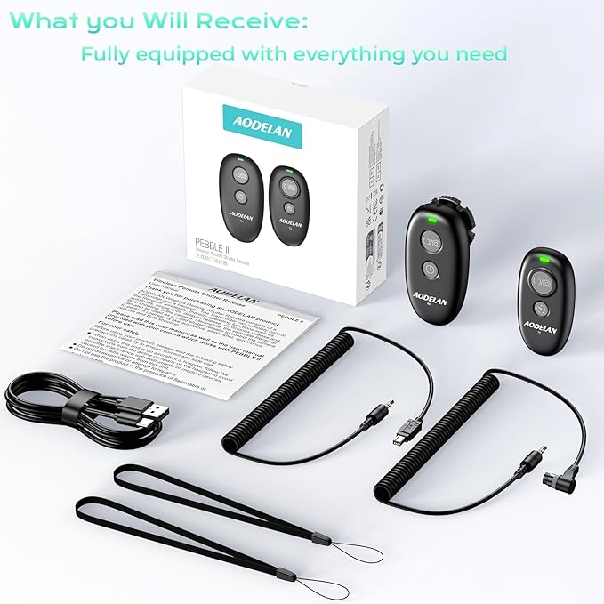 Upgrade for Nikon Rechargeable Wireless Camera Remote Control,AODELAN Shutter Release Compatiable with P950, Z6 II, D6, D780, Z5, Z7 II, Z9, Z8, Z6 III, P1100, P1000, Z7, Z6, D850, D7500