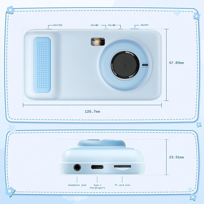 AI Everything Recognition Kids Camera for 4-12 Years Old Girls Boys, Supports 2.4GHz Wi-Fi,4" LCD Touch Screen,Dual Lenes Selfie Digital Camera,Gift Ideas for Birthday Christmas Festival