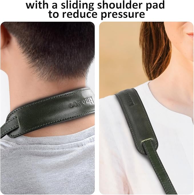 MUZIRI KIINOKOO Genuine Leather Camera Neck Shoulder Strap - Vintage Leather Shoulder Strap for Most of Digital Cameras