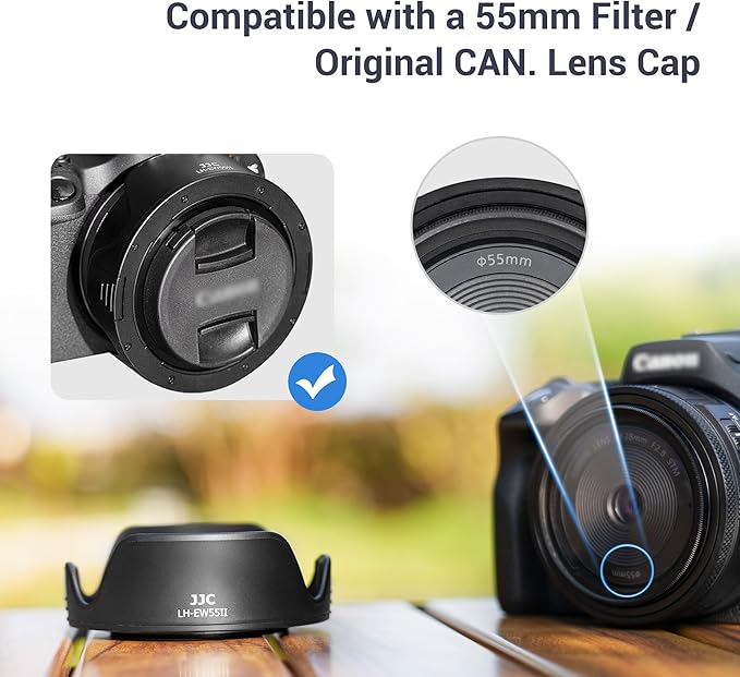 Lens Hood for Canon RF 28mm F 2.8 STM, Reversible Lens Shade Replace Canon EW-55 Lens Hood, Compatible with 55mm Filters and 55mm Lens Cap
