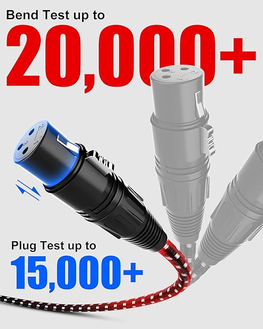 Long XLR Cables 250ft (76m), Nylon Braided XLR Extension Microphone Cable, OFC Shielded and Balanced XLR Male to Female Mic Cord for Preamp Recording Mixer Amplifie Speaker Black
