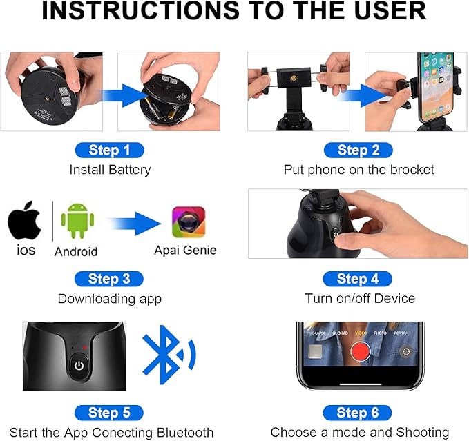 Gimbal Stabilizer for Smartphone Tracking Tripod with AI Tracking 360 Rotation Auto Face Tracking for Vlog,YouTube,TikTok,Video Recording