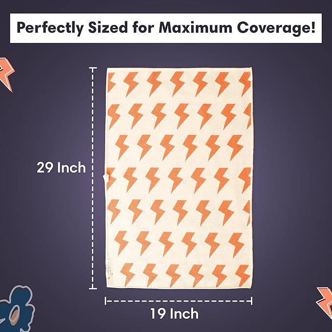 Reversible Microfiber Towel - Ultra Absorbent, Quick-Drying Hand Towels - Modern Design, Scratch-Free, Lint-Free for Kitchen, Bathroom, Car Cleaning - 19x29 Inches, Set of 1 (Aqua Daisy- Blue/Orange)