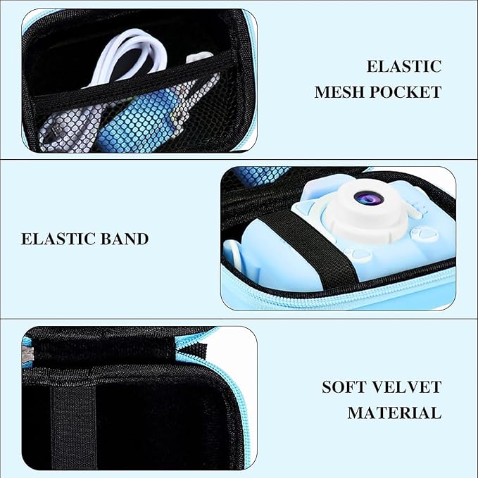 Leayjeen Kids Camera Case Compatible with Goopow/SGAINUL/Gofunly/ArtCWK and More Video Digital Camera Gift - Case for Toy Action Camera and Accessories(Case Only)