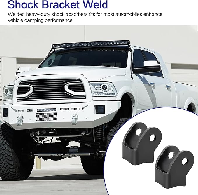 Shock Bracket Weld On Shock Mount - Heavy Duty Brackets for Off-Road Trailers Rear Axle Shock Mount Bracket Kit, Thick Weld On Shock Brackets - 1 Pair