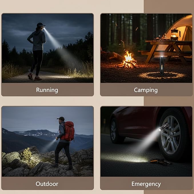 2 Packs Pocket Rechargeable EDC Flashlight, Mini Keychain Light with Magnetic Base and Side Clip, 500 Lumens Rechargeable Keychain Torch with 9 Modes for Camping, Travel (2 Black)