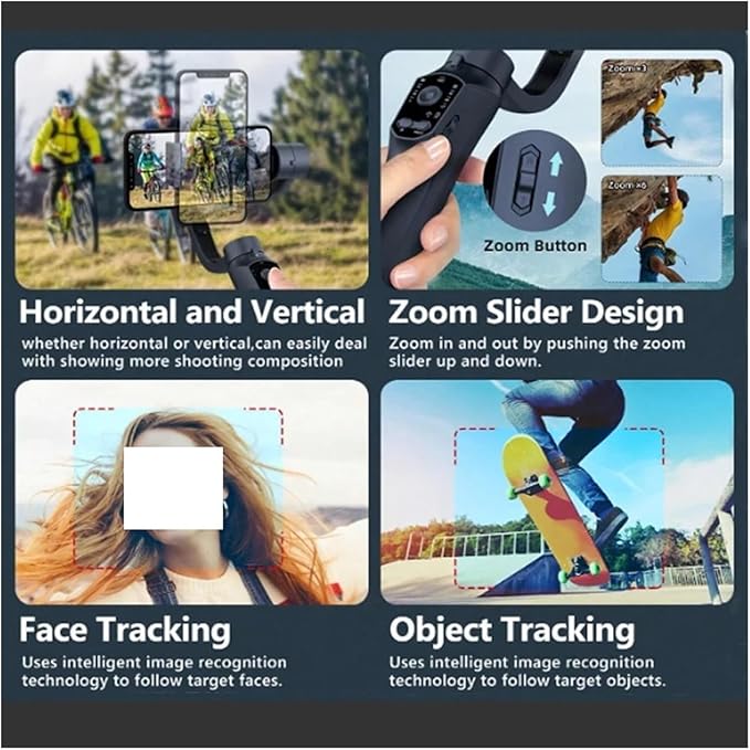 Handheld 3-axis Mobile Gimbal Handy Stabilizer，Compatible for Cell Phone Holder Real-time Tracking Stabilizzatore Smartphone Selfie(F10pro Set)