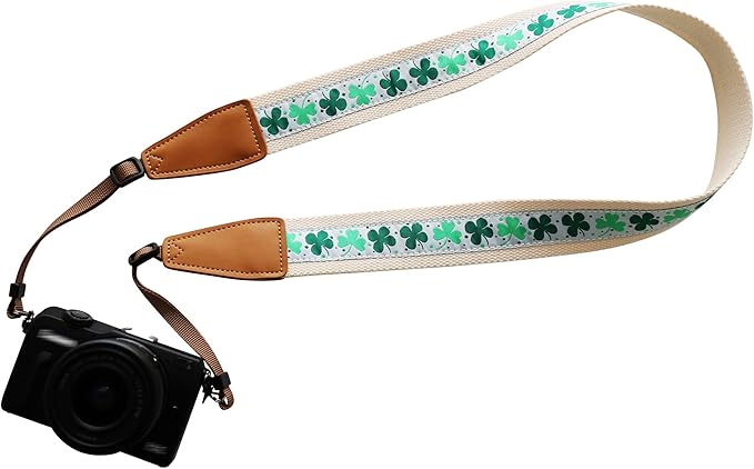 Original Design Personalized Adjustable Camera Strap Celtic Style Lucky Clover, Fit for Canon Nikon Sony Olympus Interchangeable Lens Digital Camera/DSLR etc.