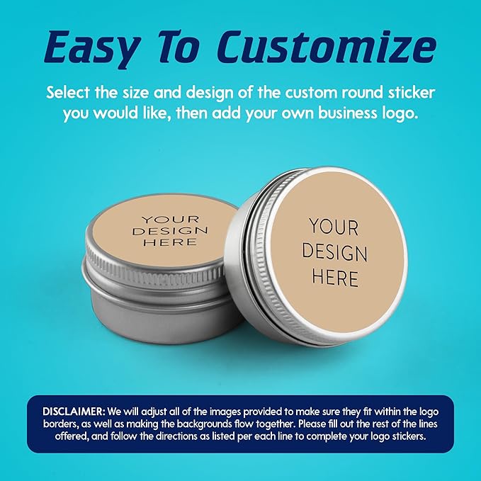 100 Custom Vinyl Stickers - Upload Your own Image, Text, Design, Logo - Personalized Logo Labels for Handmade, Packaging, Bottle, Jars, Candle, Brand Stickers (Brown, 1.5x1.5)