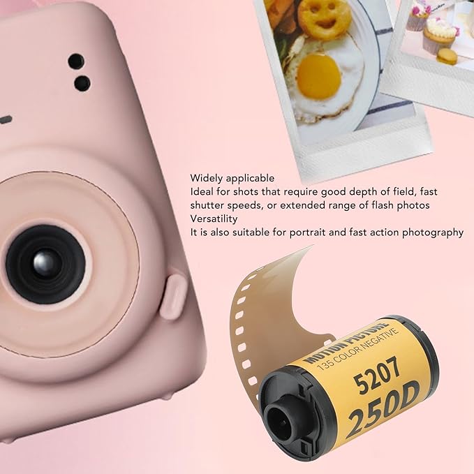 Kodrily 35mm Color Print Film, 200-250 Light Sensitivity Colour Print Camera Film, Professional Wide Exposure Range ECN 2 Process 35mm Film Roll for 135 Camera, 1.9 x 1.1in, 12 Sheets
