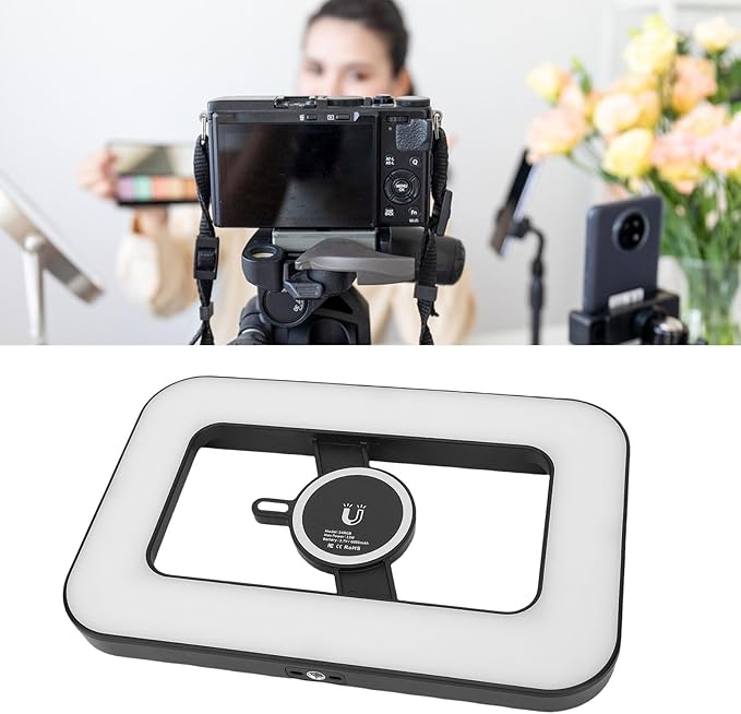 Smartphone Video Rig with Light 2500-6500K RGB 0-359° Color Adjustable Handheld Stabilizer - Extended Battery Life, Magnetic Mount for Vlogging and Mobile Filmmaking