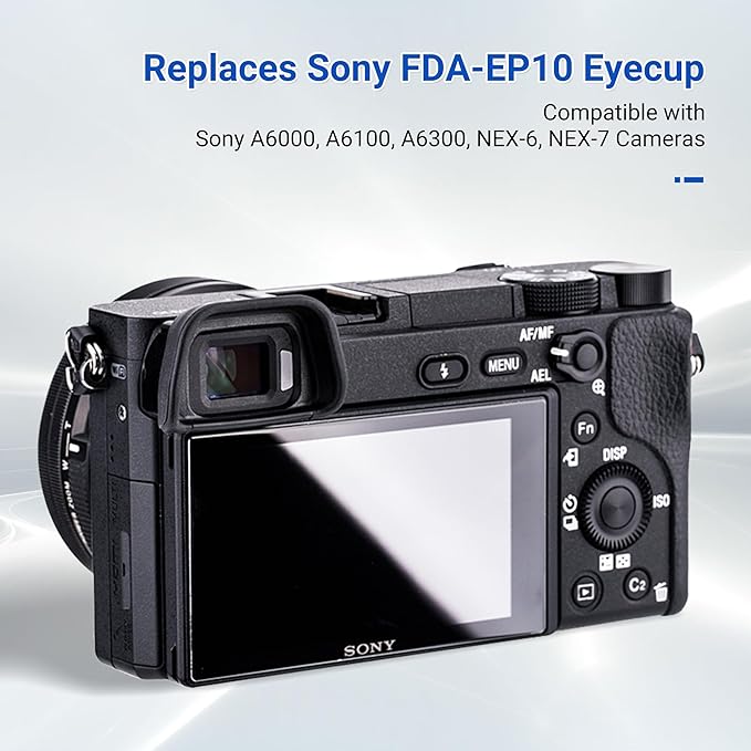 JJC 2-Pack Soft Viewfinder Eyecup Eyepiece Eye Cup for Sony A6300 A6100 A6000 NEX-6 NEX-7 Cameras and FDA-EV2S Electronic Viewfinder,Replaces Sony FDA-EP10 Eyecup Eyepiece