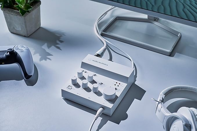 Audio-Technica AT-UMX3 USB Desktop Audio Mixer, White