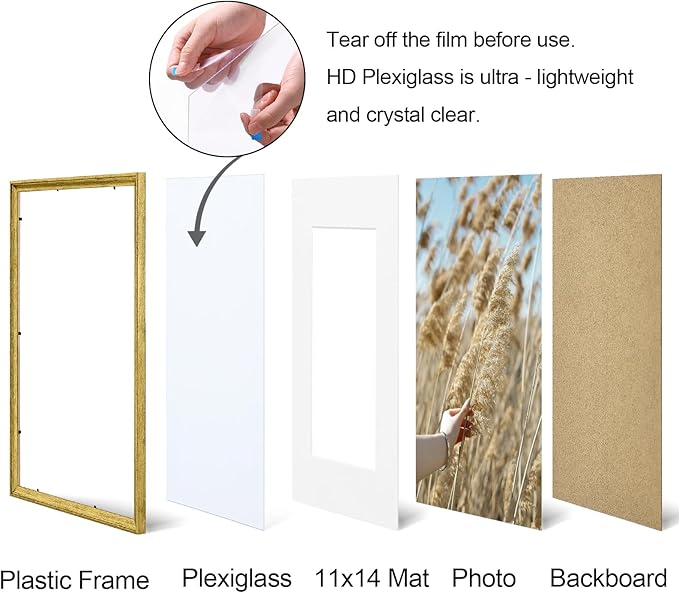 Vittanly 12x16 Picture Frames Set of 2, Ornate Vintage Photo Frame for Wall Mount, Display 8.5x11 Pictures with Mat or 12x16 without Mat, Rustic Gold