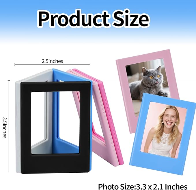 12Pack Magnetic Picture Frame, Mini Picture Magnets 2.5x3.5 inches Picture Frame for Refrigerator, Small Size Magnetic Photo Frames, Magnetic Photo Frames for Refrigerator, School, Office(Photo Size-3.3 x2.1 inches)