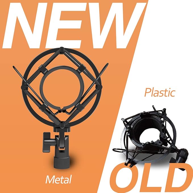 Microphone Shock Mount Mic Holder, Anti-Vibration Suspension Shock Mount Mic Holder Clip for 43mm-47mm Diameter Condenser Microphone