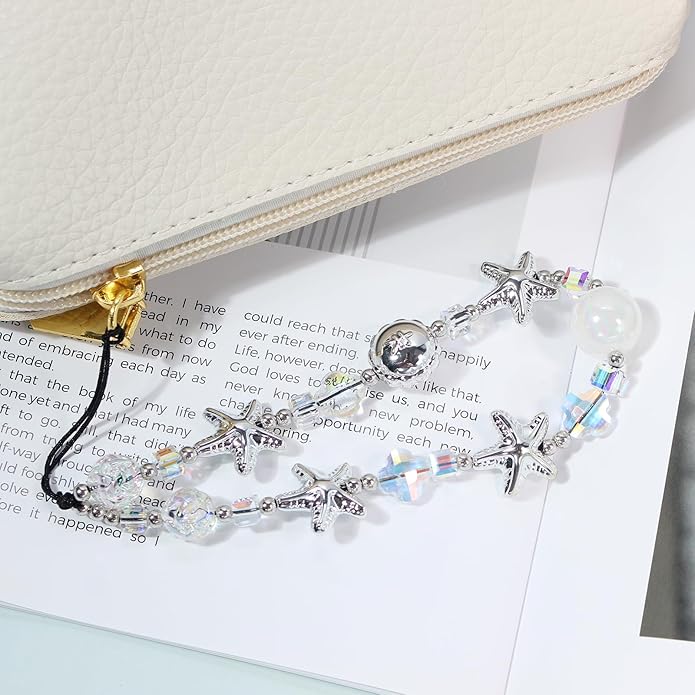 Beaded Camera Wrist Strap, Cute Phone Charms Strap, Pearl Bracelet Wrist Strap, Phone Keychain Decoration for Wallet