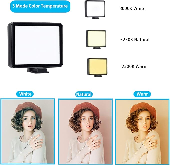 Suptig LED Video Light, Portable Photography Compatible for Gopro Hero 13, Hero 12,11,10,9,8,7,6,5,4,3,3+, DJI OSMO, AKASO, Sony DSLR Canon Camera Gopro Vlogging.