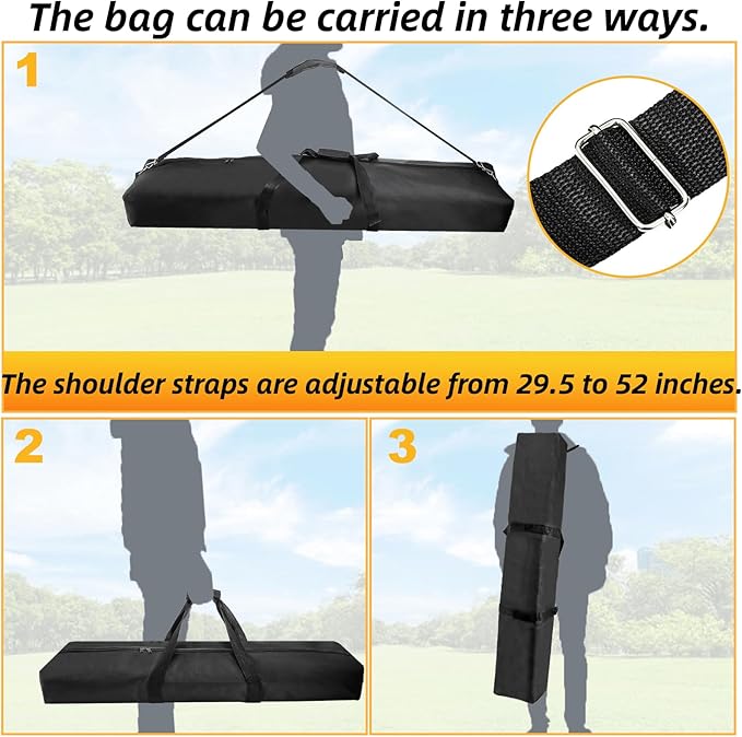 Youeon 2 Pcs 48x10x5 Inch Tripod Carrying Bag, Water Resistant Long Carry Case with Padded Adjustable Strap & Durable Handles, Versatile Stand Bag for Speaker, Mic, Tripod, Light, Tent