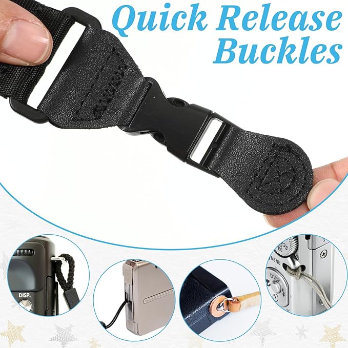 Binocular Strap Camera Shoulder Strap with Pad, 2 Sets of Quick Release Buckles, Shoulder Straps with Pad, Adjustable Between 39" to 63", Replacement Comfortable Neck Lanyard for Camera, Luggage Bag