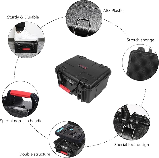 Smatree GA700-3 Waterproof Hard Case Compatible for GoPro Hero 13/12/11/10/9/8/7/6/5/4/3 Plus/3/GoPro 2018/AKASO Brave 7 LE/DJI OSMO Action Camera, 11.7 Liter(Camera and Accessories Not Included)
